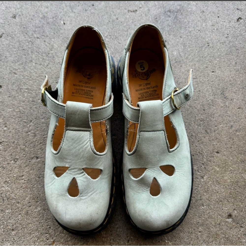 Dr. Martens Light Gray Mary Jane Flats